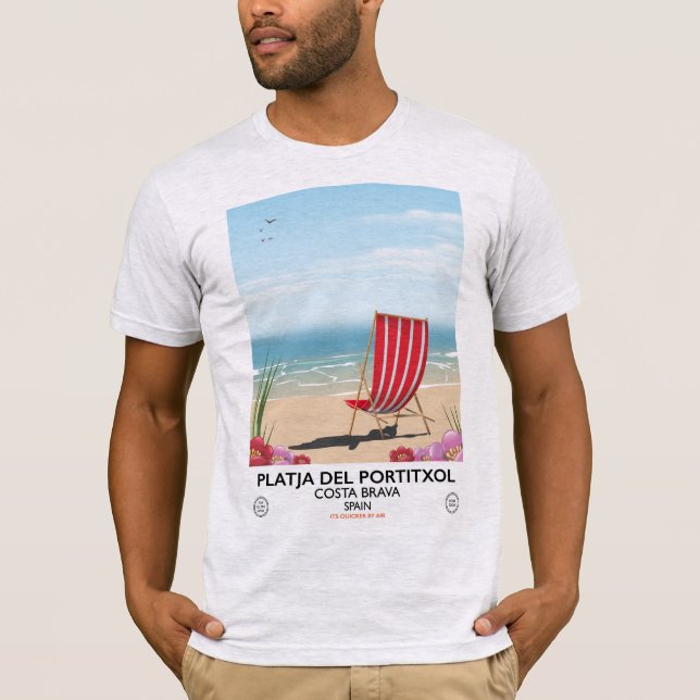 Camiseta Platja del Portitxol, Costa Brava, Espanha (Frente)