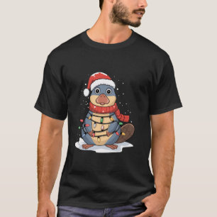 Camiseta Platypus Christmas Tree Santa Hat Luz Xmas Plat