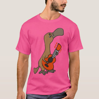 Camiseta Platypus Jogando Violão Engraçado, Cute-Burro