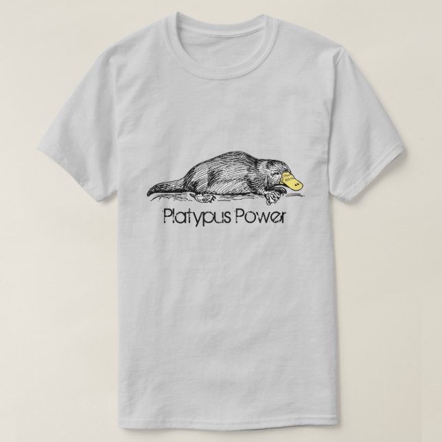 Camiseta Platypus Power Australiano Monotreme Individualida (Frente do Design)
