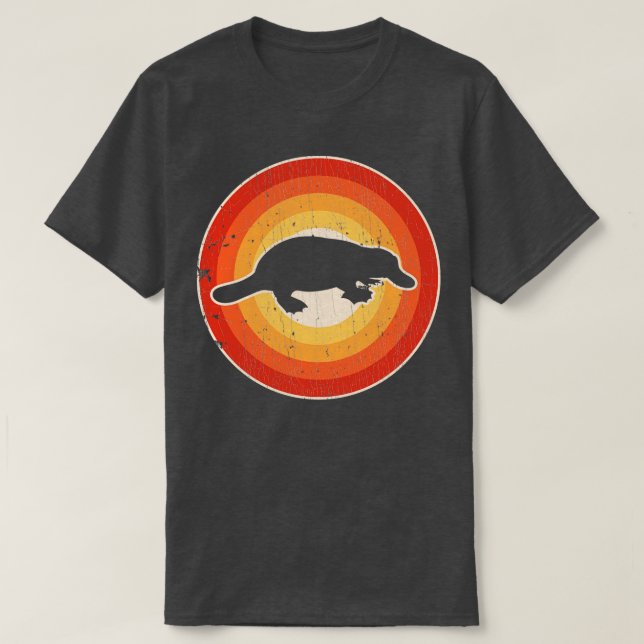Camiseta Platypus Sunset Retro para Homens Meninas Crianças (Frente do Design)