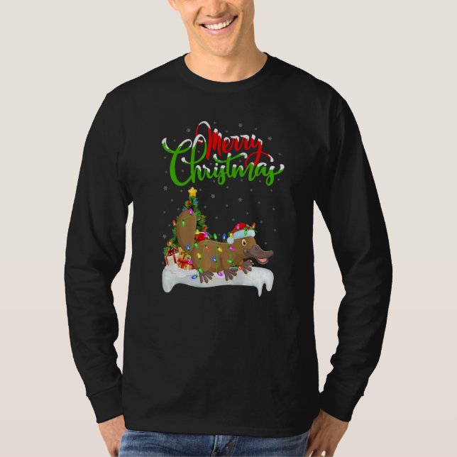 Camiseta Platypus  Xmas Decorations Santa Platypus Christma (Frente)