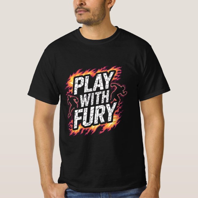 Camiseta Play With Fury – Intense Flame Runner T-Shirt (Frente)