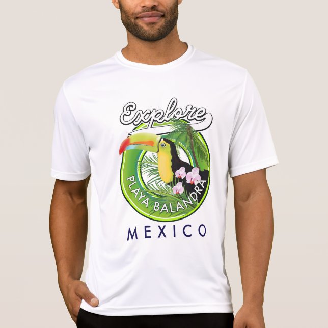 Camiseta Playa Balandra México Logotipo Retro T-Shirt (Frente)