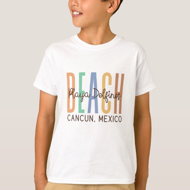 Camiseta Playa Delfine Cancun México (Sands) (Frente)
