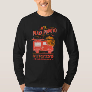 Camiseta Playa Popoyo Rivas Nicarágua Mapa Artesanía Nica S