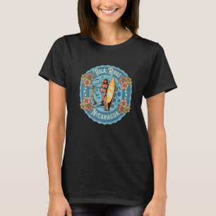 Camiseta Playa Tola Rivas Nicarágua Mapa Artesanía Artesana
