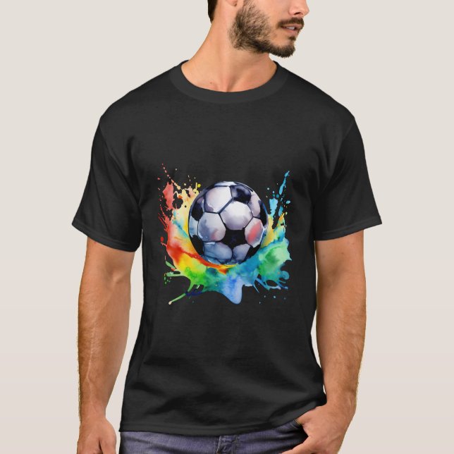 Camiseta Playe de abertura de bola de futebol do futebol po (Frente)