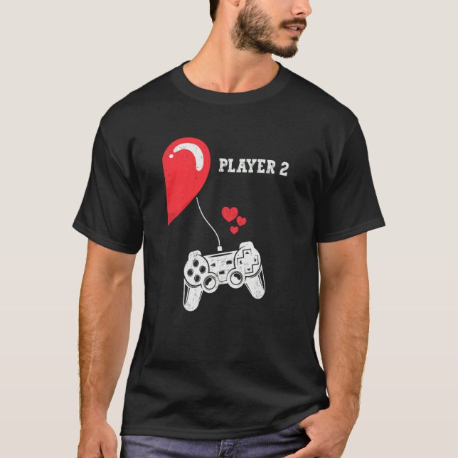Camiseta Player 2 Valentines Day Gaming Matching Couple Gam (Frente)