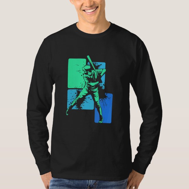 Camiseta Player Baseball Batter Green Blue Catcher Pitcher (Frente)