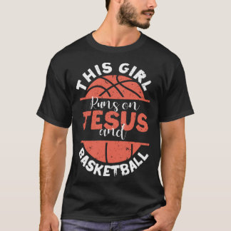 Camiseta Player Christian This Girl Runs On Jesus And Baske
