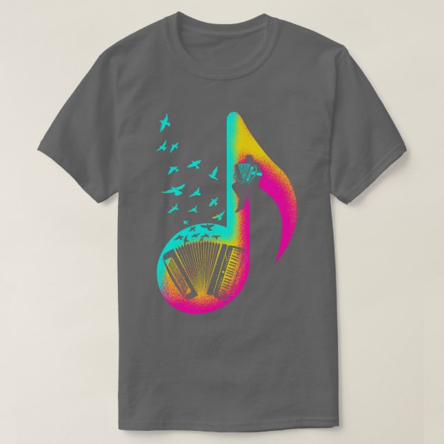 Camiseta Player de Acordeão de Música (Frente do Design)