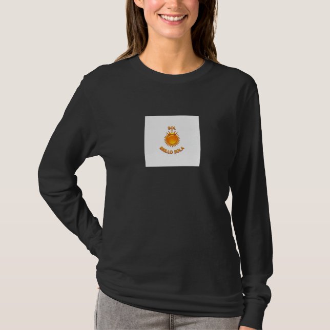 Camiseta Playera Básica de Manga Larga “Sol Brillo Sola” (Frente)