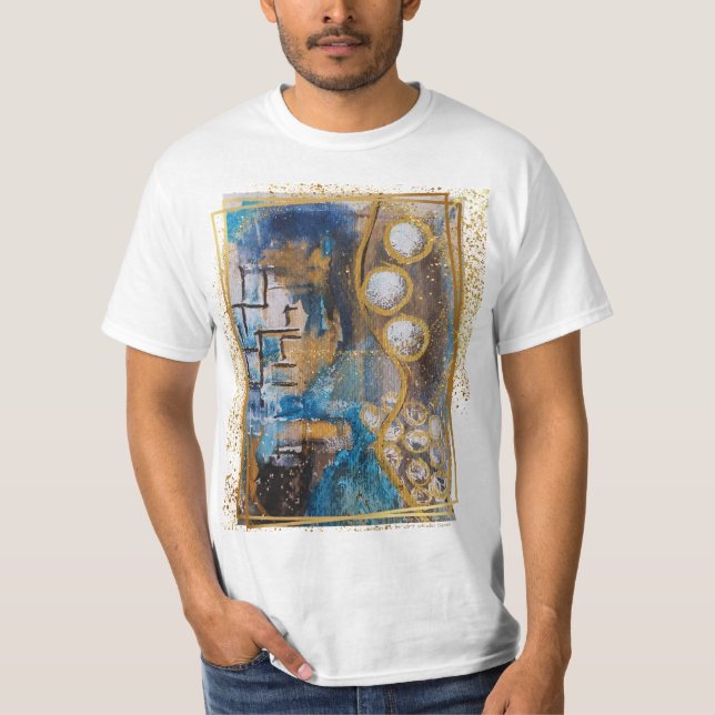 Camiseta playera con diseño de pintura original abstracta (Frente)