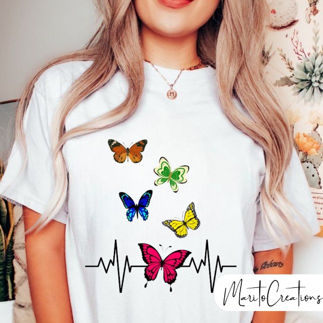 Camiseta Playera fiesta de mariposa para damas. (Criador carregado)