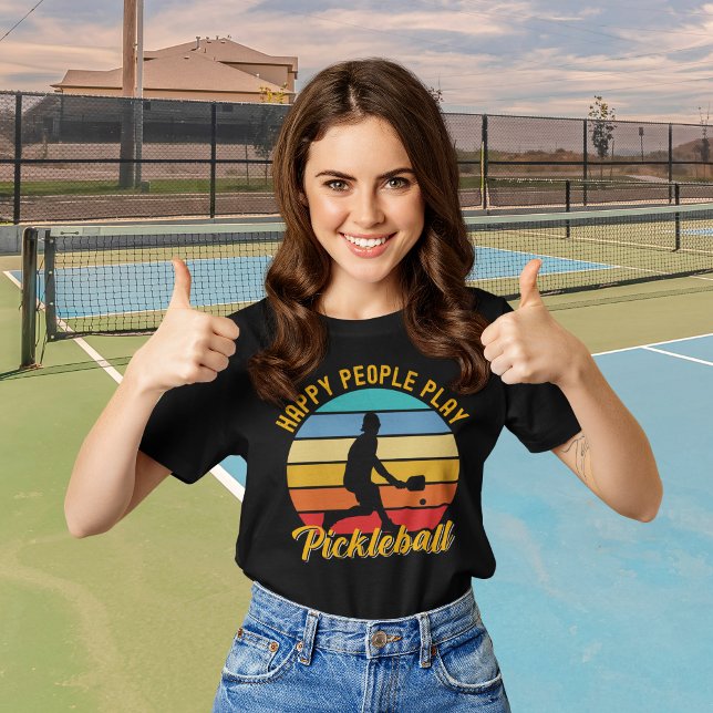 Camiseta Playera Happy People Play Pickleball funny pickleb (Criador carregado)
