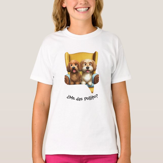 Camiseta Playera Infantil para Niña “Amiguitos Peludos” (Frente)