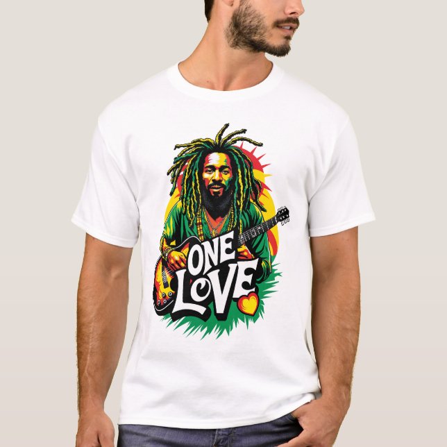 Camiseta Playera  One Love el Rey del Reggae (Frente)