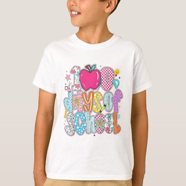 Camiseta Playful 100 Days Education Milestone Student (Frente)