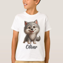 Camiseta Playful Baby Wolf - T-Shirt Personalizável Para Cr