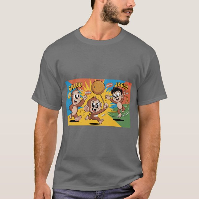Camiseta Playful Cartoon Character Tee (Frente)