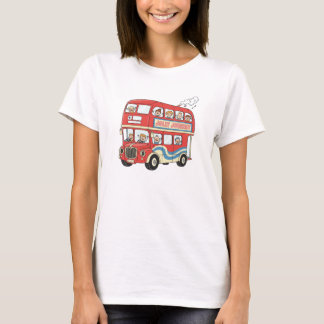 Camiseta Playful Double Decker Bus London Retro Cartoon