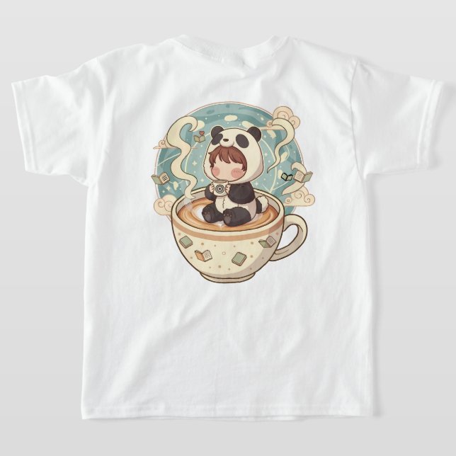 Camiseta Playful Panda Coffee Kids' T-Shirt (Postura das costas)