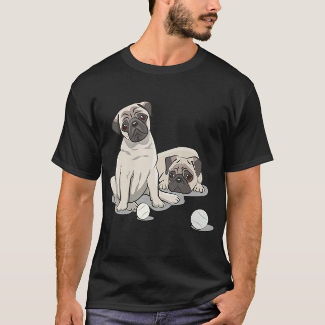 Camiseta Playful Pug Design (Frente)