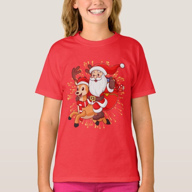 Camiseta **"Playful Santa Claus Design – Fun and Festive Ch (Frente)