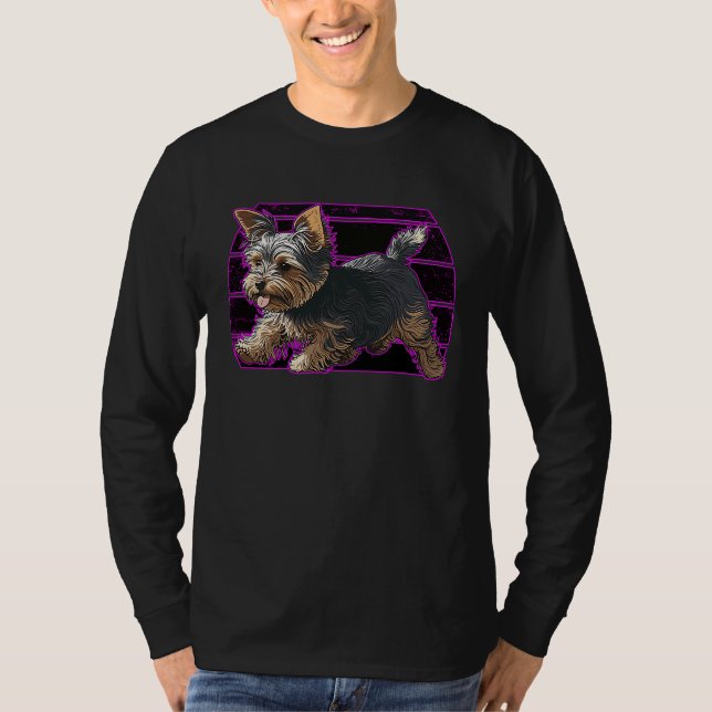 Camiseta Playful Yorkshire Terrier Dog Pop Art Proud Yorkie (Frente)