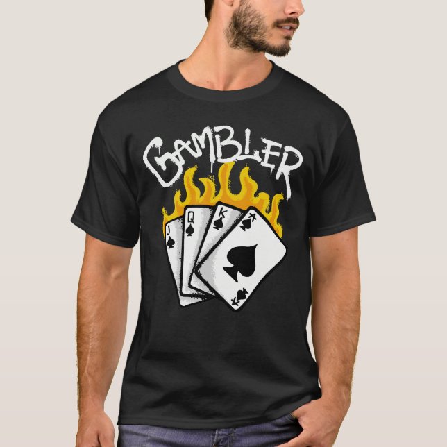 Camiseta Playing Cards in Flames streetwear (Frente)