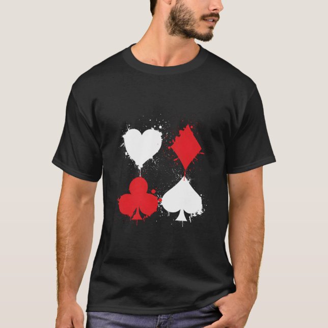 Camiseta Playing Cards Poker He Spade Diamond Club Casino (Frente)