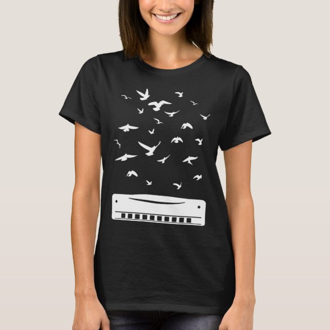 Camiseta Playing Harmonica Player Harmonica Instrument (Frente)