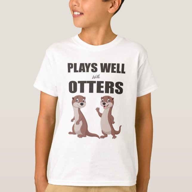 Camiseta Plays Well With Otters (Frente)