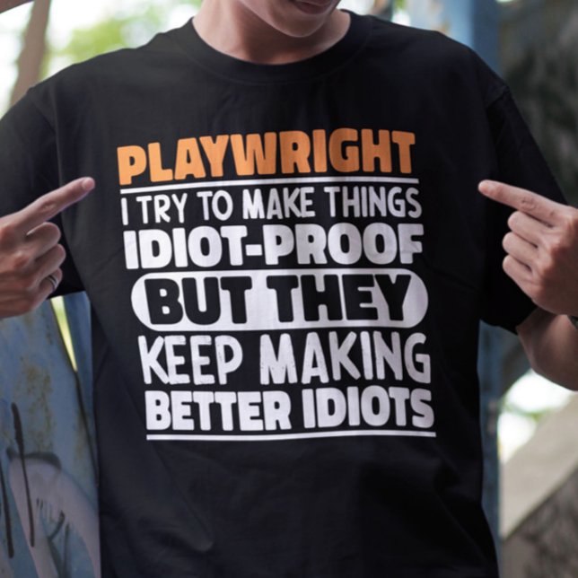Camiseta Playwright Tento Fazer Coisas Engraçadas (Criador carregado)