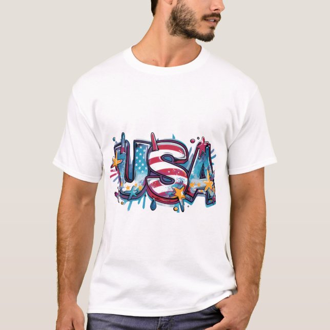 Camiseta Ple & Clean EUA Tipografia Clássica (Frente)