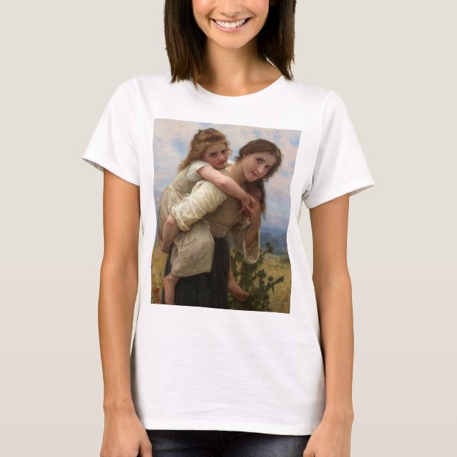 Camiseta Pleasant Burden por William Adolphe Bouguereau (Frente)
