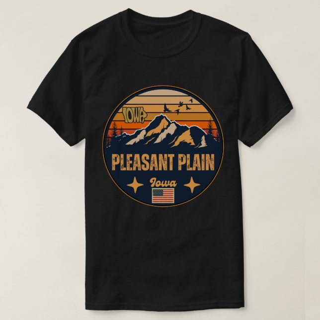 Camiseta Pleasant Plain, Iowa (Frente do Design)