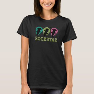 Camiseta Plectro de Guitarra Vintage Rockstar Para Crianças