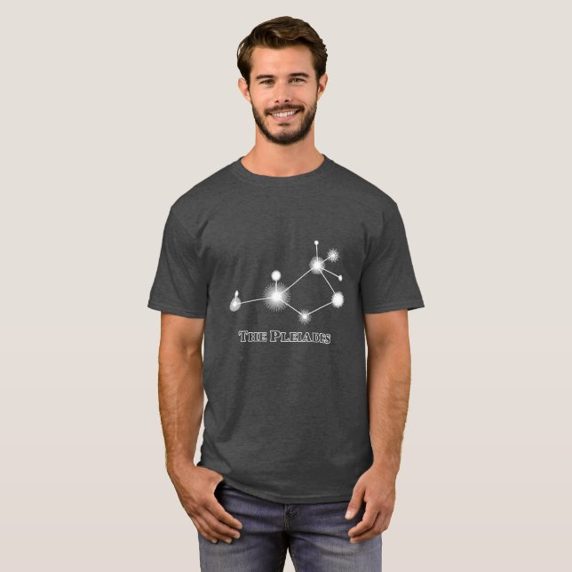 Camiseta Pleiades com título - t-shirt escuros (Frente Completa)