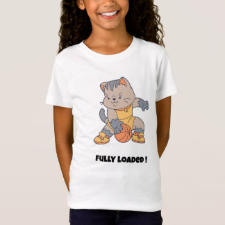 Camiseta Plenamente carregado - um Feliz Gato-Basquete
