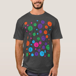 Camiseta Ploka pontos musicais nota t-shirt multico