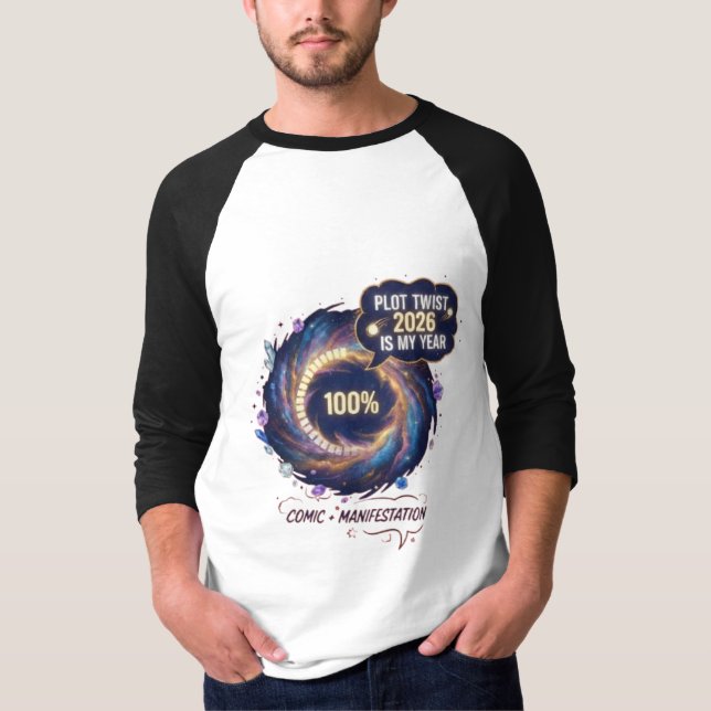 Camiseta Plot Twist 2026 Is My Year Cosmic Galaxy Motivatio (Frente)