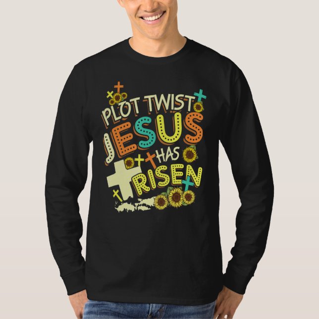 Camiseta Plot Twist Jesus Aumenta A Cruz de Girassol V (Frente)