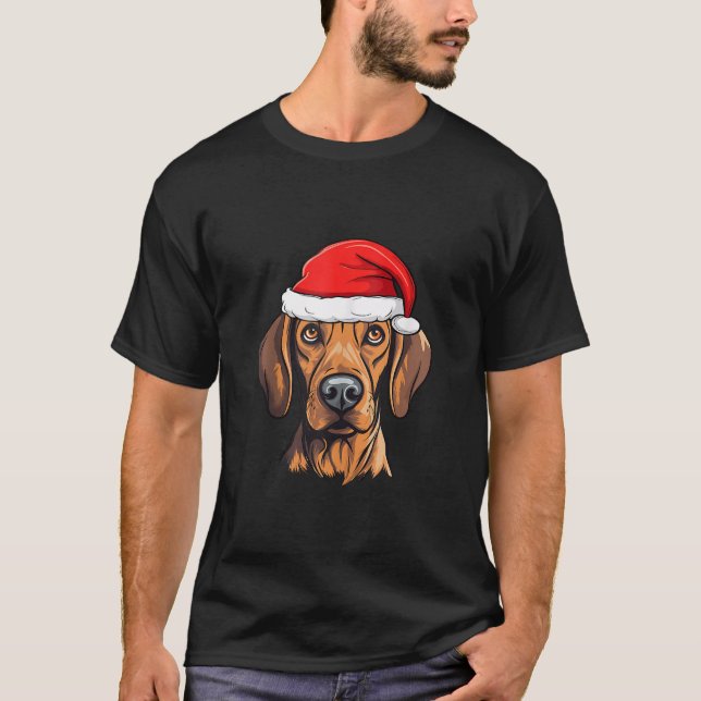 Camiseta Plott Hound Christmas Papais noeis Dog Cute Holidy (Frente)
