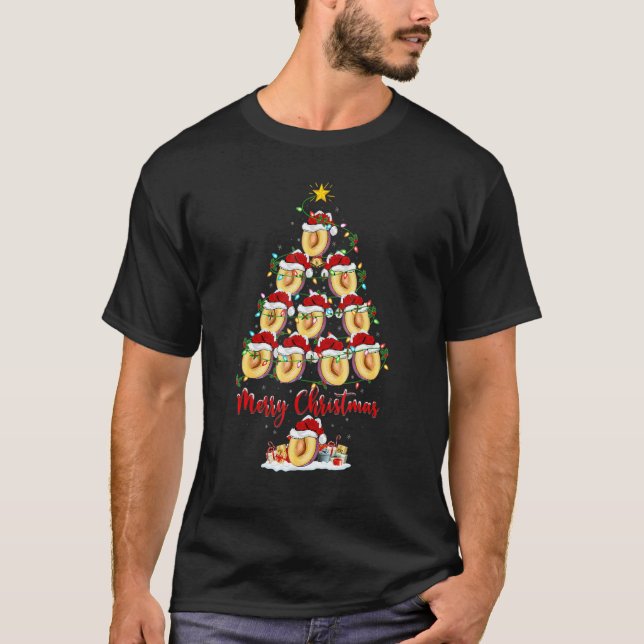 Camiseta Plum Christmas Tree Lights Papais noeis Plum Xmas (Frente)