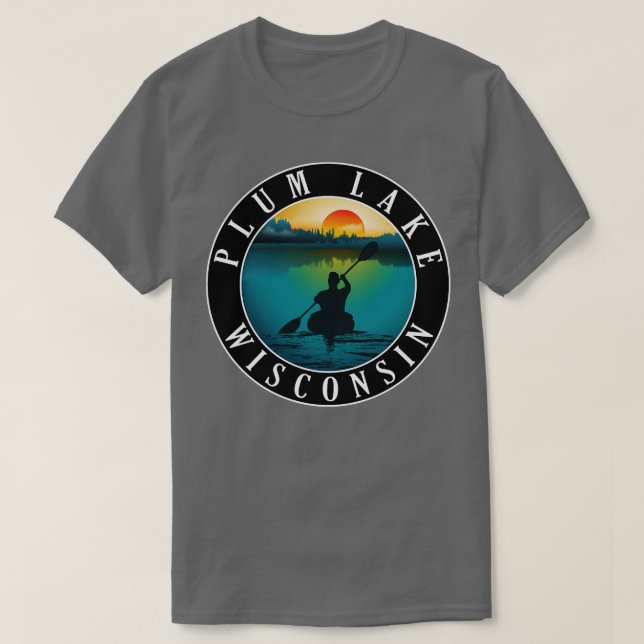 Camiseta Plum Lake Wisconsin Kayaking (Frente do Design)