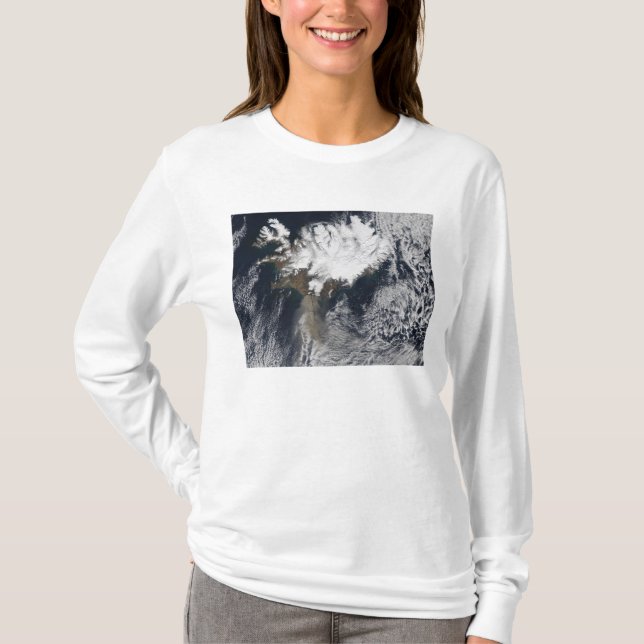 Camiseta Pluma de Cinzas do vulcão Eyjafjallajokull, Islând (Frente)