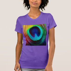 Camiseta Pluma de Pavão Vibrante