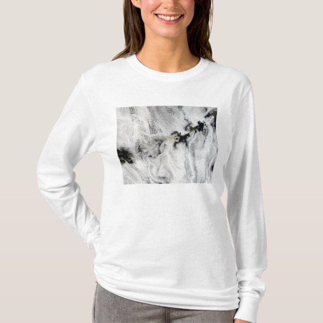 Camiseta Pluma do vulcão Okmok, Ilhas Aleutas (Frente)